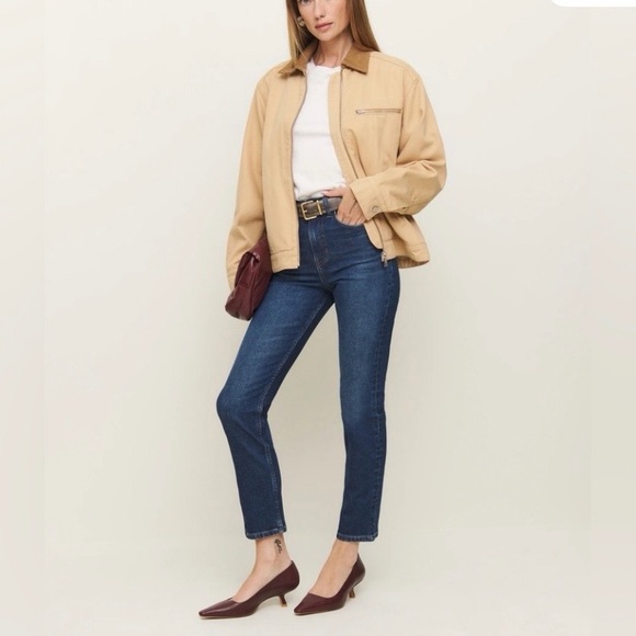 Reformation Ezra Stretch High Rise Straight Jeans in Galene Wash Size 27 - Picture 2 of 11